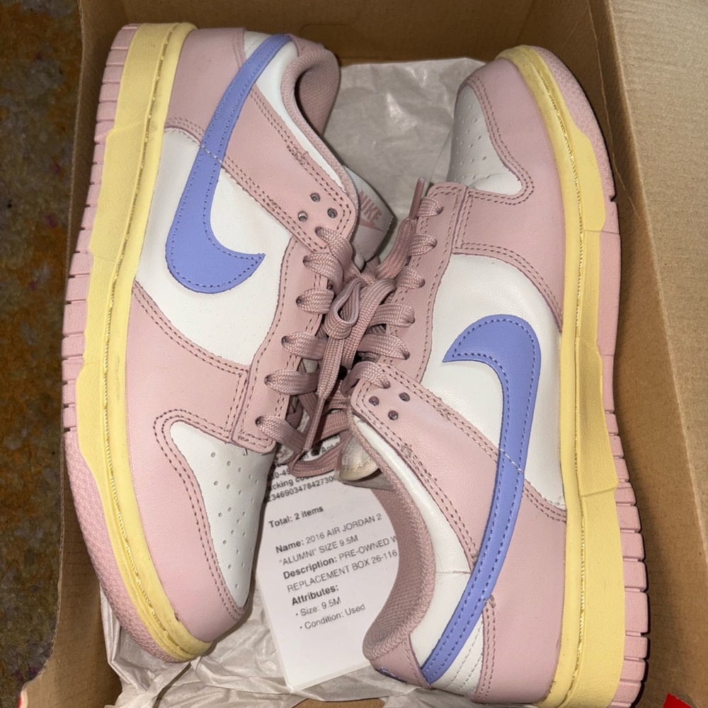 Nike Air Jordan 2 Pastel Pink and Lavender Sneakers